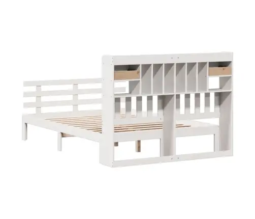 Riiuliga Voodiraam Ilma Madratsita, Valge, 140X200cm Männipuit