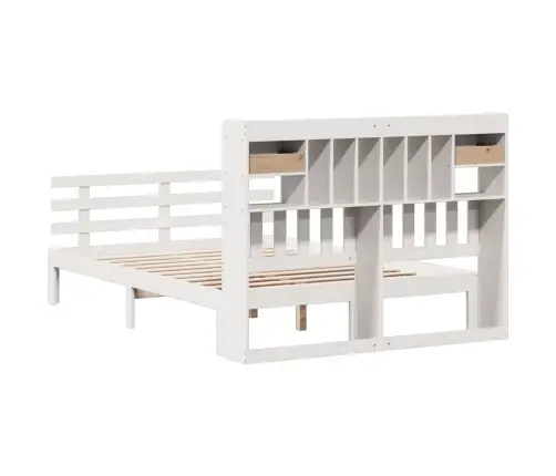 Riiuliga Voodiraam Ilma Madratsita, Valge, 150X200cm Männipuit