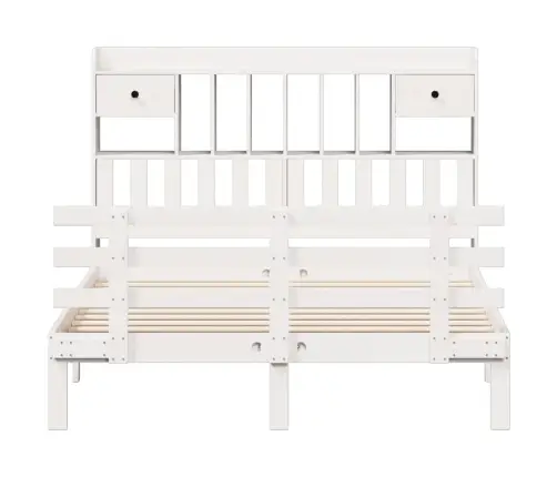 Gulta Ar Grāmatu Plauktu, Bez Matrača, 160X200 Cm, Priedes Koks Vidaxl