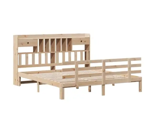 Lova Su Knygų Spinta Be Čiužinio, 180X200cm Pušies Masyvas