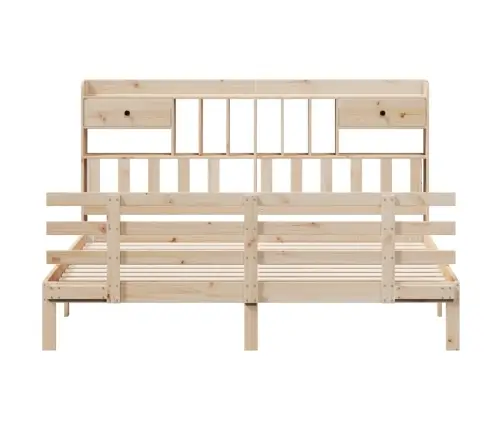 Lova Su Knygų Spinta Be Čiužinio, 180X200cm Pušies Masyvas