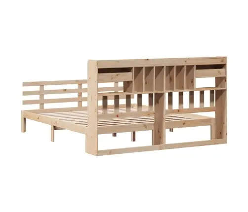 Lova Su Knygų Spinta Be Čiužinio, 180X200cm Pušies Masyvas