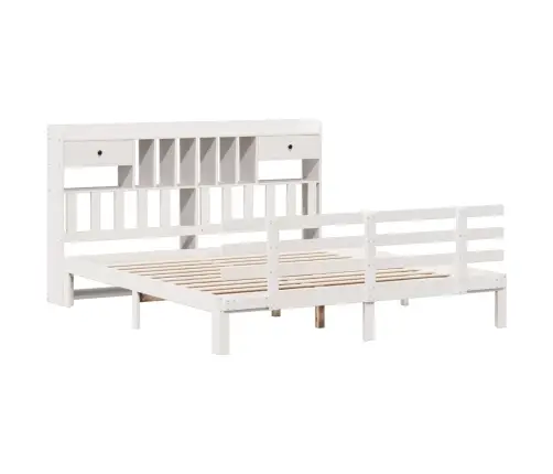 Gulta Ar Grāmatu Plauktu, Bez Matrača, 180X200 Cm, Priedes Koks Vidaxl