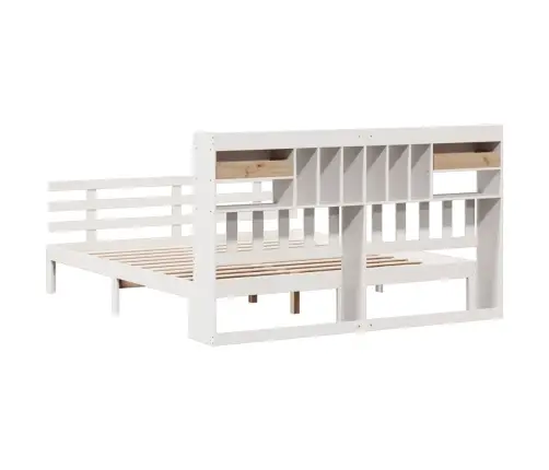 Gulta Ar Grāmatu Plauktu, Bez Matrača, 180X200 Cm, Priedes Koks Vidaxl