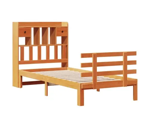 Lova Be Čiužinio/Su Knygų Lentyna, Ruda, 75X190cm Pušis