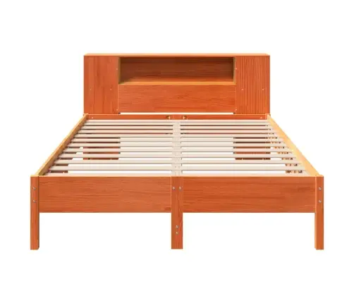 Gulta Ar Grāmatu Plauktu, Bez Matrača, 140X200 Cm, Priedes Koks Vidaxl