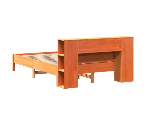 Riiuliga Voodi Ilma Madratsita, Vahapruun, 135X190cm Männipuit