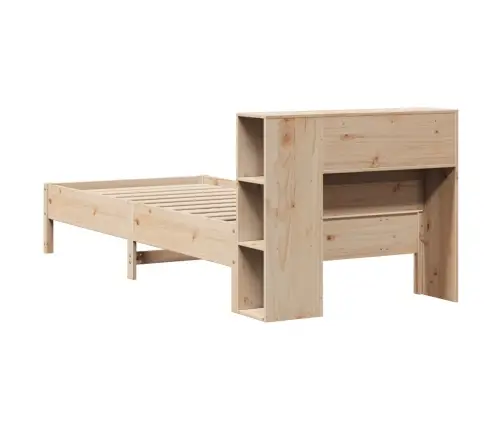 Gulta Ar Grāmatu Plauktu, Bez Matrača, 100X200 Cm, Priedes Koks Vidaxl