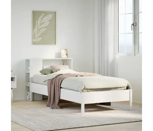 Gulta Ar Grāmatu Plauktu, Bez Matrača, 90X190 Cm, Priedes Koks Vidaxl