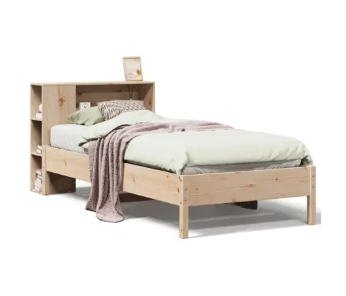 Lova Su Knygų Spinta Be Čiužinio, 75X190cm Pušies Masyvas