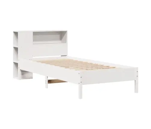 Lova Su Knygų Spinta Be Čiužinio, Balta, 75X190cm Pušis