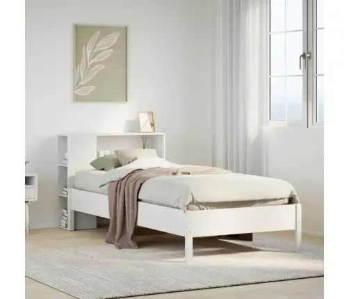 Lova Su Knygų Spinta Be Čiužinio, Balta, 75X190cm Pušis