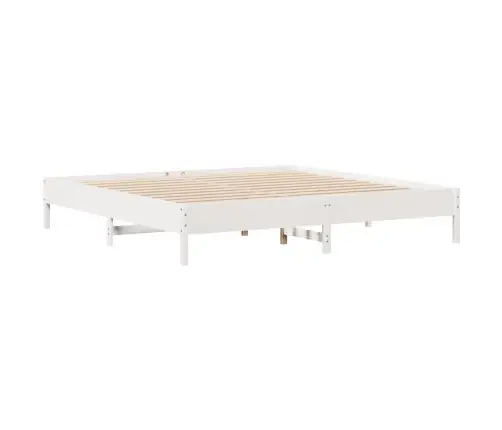 Riiuliga Voodiraam Ilma Madratsita, Valge, 180X200cm Männipuit