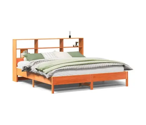 Lova Su Knygų Spinta Be Čiužinio, Ruda, 180X200cm Pušis