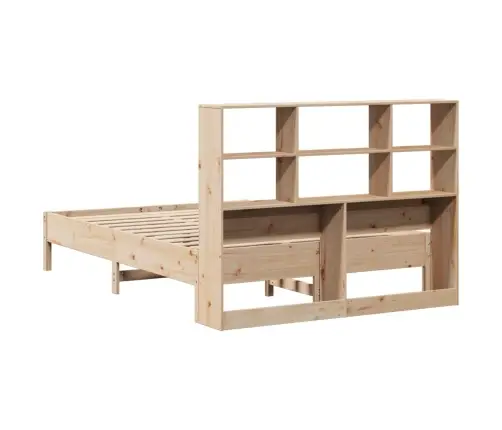 Gulta Ar Grāmatu Plauktu, Bez Matrača, 150X200 Cm, Priedes Koks Vidaxl