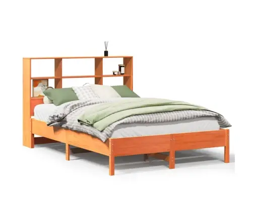 Gulta Ar Grāmatu Plauktu, Bez Matrača, 120X190 Cm, Priedes Koks Vidaxl