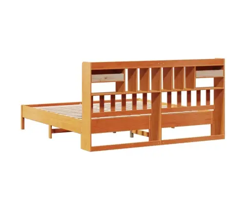 Gulta Ar Grāmatu Plauktu, Bez Matrača, 200X200 Cm, Priedes Koks Vidaxl