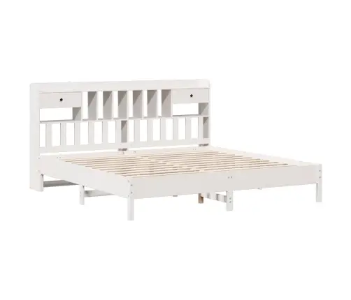 Gulta Ar Grāmatu Plauktu, Bez Matrača, 180X200 Cm, Priedes Koks Vidaxl