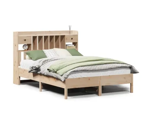 Lova Su Knygų Spinta Be Čiužinio, 160X200cm Pušies Masyvas