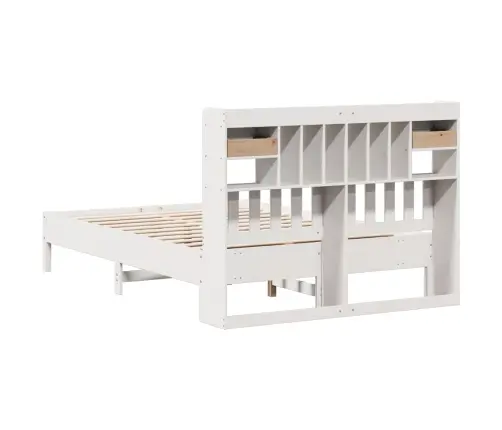 Gulta Ar Grāmatu Plauktu, Bez Matrača, 160X200 Cm, Priedes Koks Vidaxl