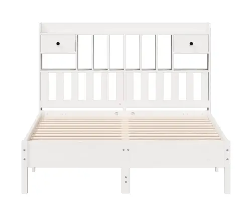 Lova Su Knygų Spinta Be Čiužinio, Balta, 150X200cm Pušis