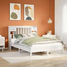 Gulta Ar Grāmatu Plauktu, Bez Matrača, 140X200 Cm, Priedes Koks Vidaxl