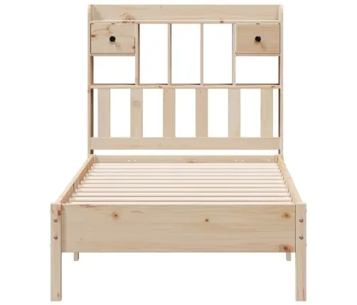 Gulta Ar Grāmatu Plauktu, Bez Matrača, 100X200 Cm, Priedes Koks Vidaxl