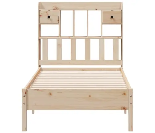 Gulta Ar Grāmatu Plauktu, Bez Matrača, 90X200 Cm, Priedes Koks Vidaxl