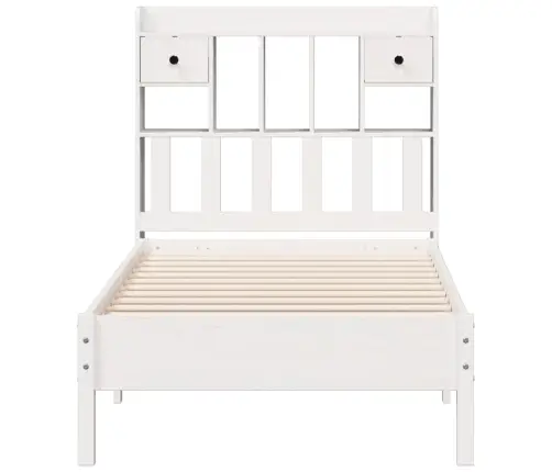 Lova Su Knygų Spinta Be Čiužinio, Balta, 90X200cm Pušis