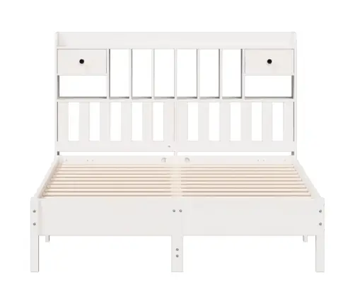 Lova Su Knygų Spinta Be Čiužinio, Balta, 135X190cm Pušis