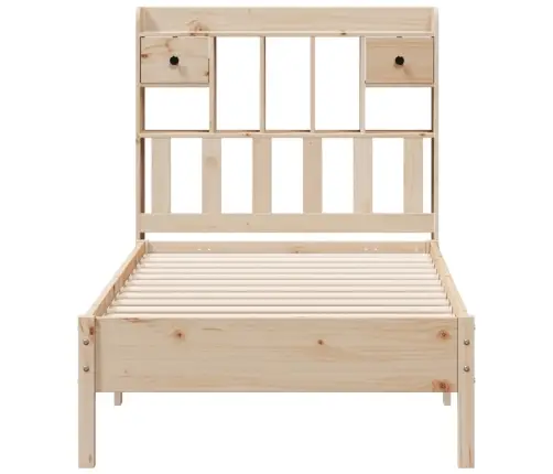 Gulta Ar Grāmatu Plauktu, Bez Matrača, 75X190 Cm, Priedes Koks Vidaxl