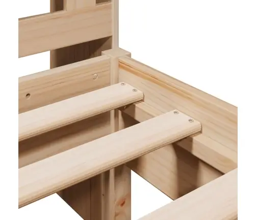 Gulta Ar Grāmatu Plauktu, Bez Matrača, 75X190 Cm, Priedes Koks Vidaxl