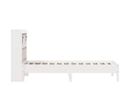 Riiuliga Voodiraam Ilma Madratsita, Valge, 75X190 cm Männipuit