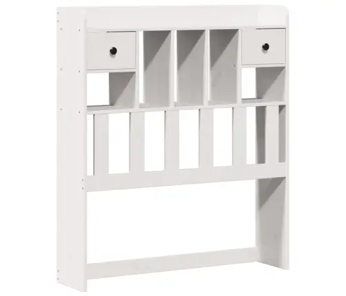 Riiuliga Voodiraam Ilma Madratsita, Valge, 75X190 cm Männipuit