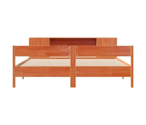 Lova Su Knygų Spinta Be Čiužinio, Ruda, 200X200cm Pušis