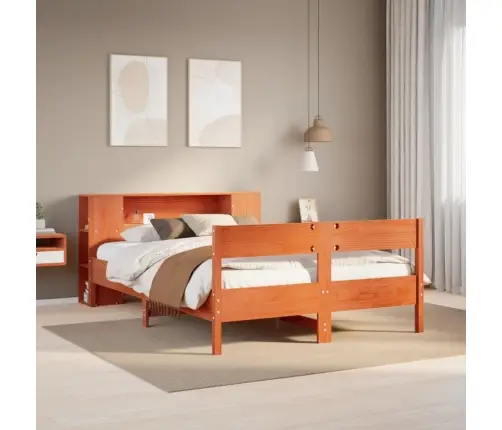 Lova Su Knygų Spinta Be Čiužinio, Ruda, 150X200cm Pušis