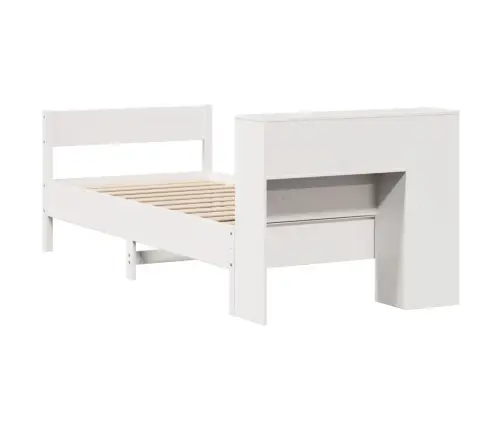 Lova Su Knygų Spinta Be Čiužinio, Balta, 100X200cm Pušis