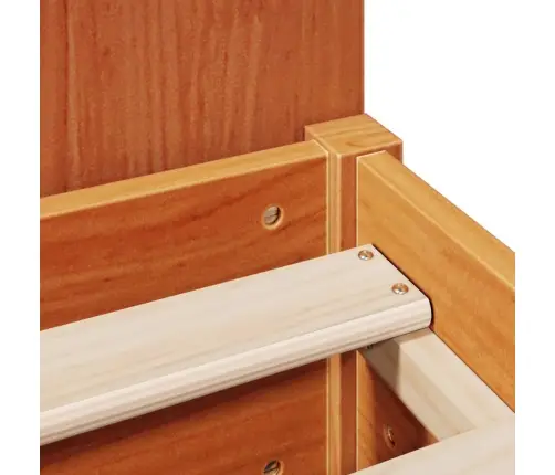 Lova Be Čiužinio/Su Knygų Lentyna, Vaško Ruda, 100X200cm Pušis