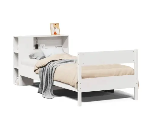 Gulta Ar Grāmatu Plauktu, Bez Matrača, 90X200 Cm, Priedes Koks Vidaxl