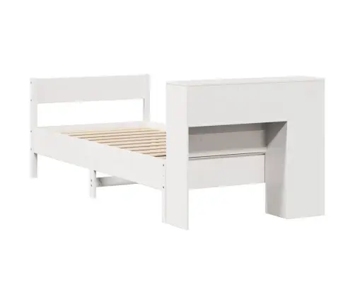 Gulta Ar Grāmatu Plauktu, Bez Matrača, 90X200 Cm, Priedes Koks Vidaxl