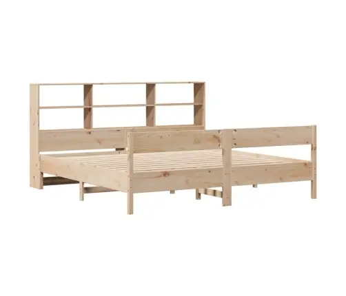 Gulta Ar Grāmatu Plauktu, Bez Matrača, 180X200 Cm, Priedes Koks Vidaxl