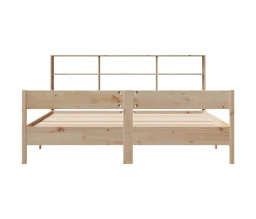 Gulta Ar Grāmatu Plauktu, Bez Matrača, 180X200 Cm, Priedes Koks Vidaxl