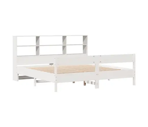 Riiuliga Voodiraam Ilma Madratsita, Valge, 180X200cm Männipuit