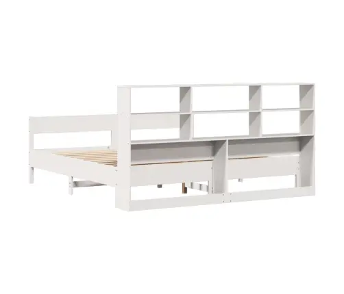 Riiuliga Voodiraam Ilma Madratsita, Valge, 180X200cm Männipuit