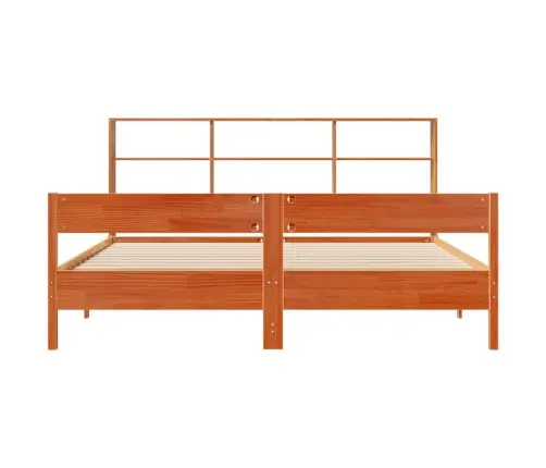 Gulta Ar Grāmatu Plauktu, Bez Matrača, 180X200 Cm, Priedes Koks Vidaxl