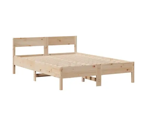 Gulta Ar Grāmatu Plauktu, Bez Matrača, 160X200 Cm, Priedes Koks Vidaxl