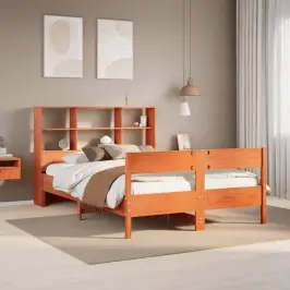 Gulta Ar Grāmatu Plauktu, Bez Matrača, 150X200 Cm, Priedes Koks Vidaxl Gulta Ar Grāmatu Plauktu, Bez Matrača, 150X200 Cm, Priedes Koks Vidaxl