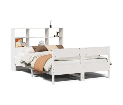 Riiuliga Voodiraam Ilma Madratsita, Valge, 140X200cm Männipuit