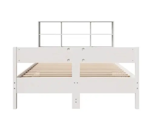 Riiuliga Voodiraam Ilma Madratsita, Valge, 140X200cm Männipuit