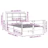 Lova Su Knygų Spinta Be Čiužinio, Ruda, 135X190cm Pušis
